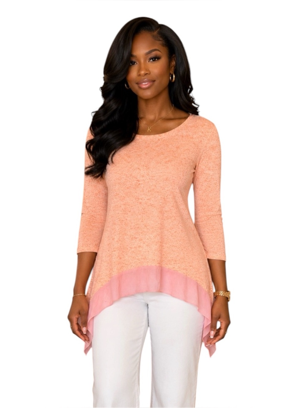 Sundance Linen Mixed Media Asymmetrical Tunic Top S Petite Coastal Classic